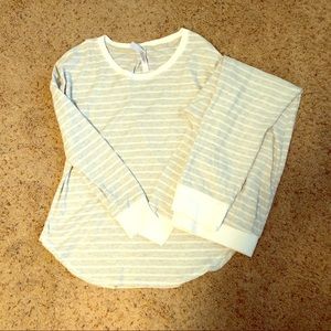 😴 Silver & White Striped Thermal Panama Set